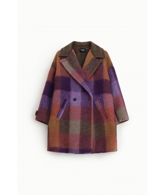 Manteau à carreaux à double boutonnage Dixie
