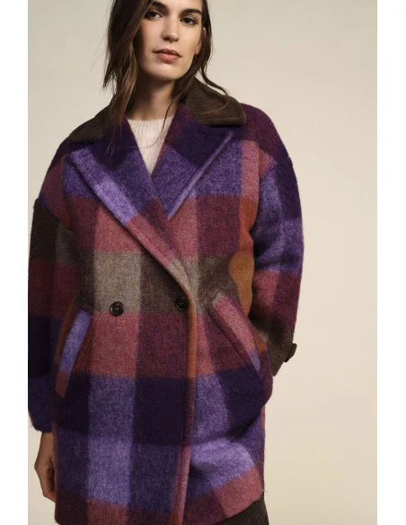 Dixie Checked Double-Breasted Coat