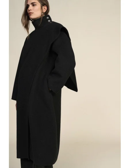 Manteau long à col montant et boutonnage « Dixie »