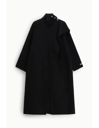 Cappotto Lungo Con Collo Alto E Abbottonatura Dixie