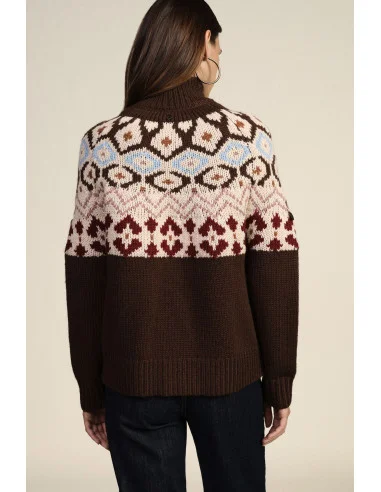 Dixie Jacquard Crew-Neck Jumper with Metallic Embellishments