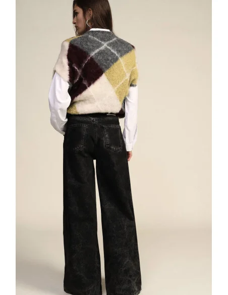 Dixie Vintage-Effect Wide-Leg Jeans