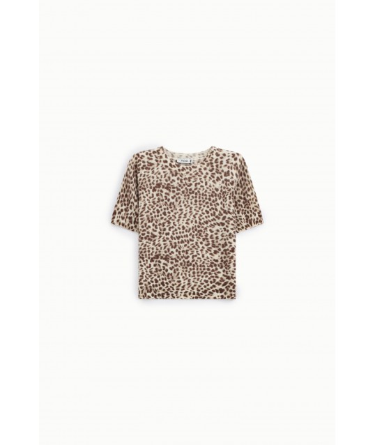 Pull à imprimé animalier et manches courtes Please