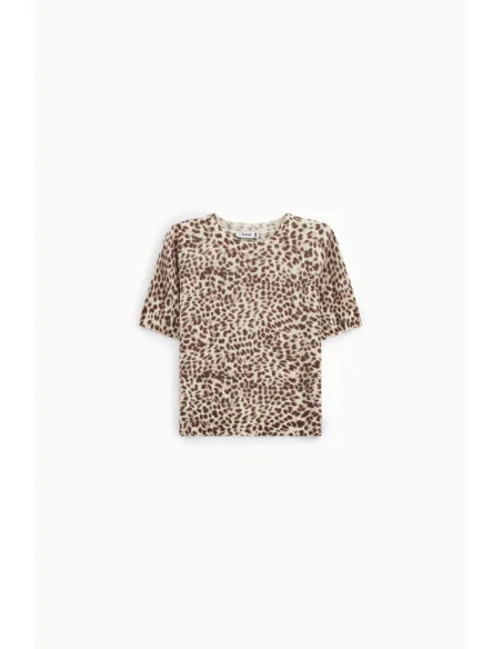 Pull à imprimé animalier et manches courtes Please
