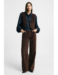 Please High-Waisted Animal Print Palazzo Trousers
