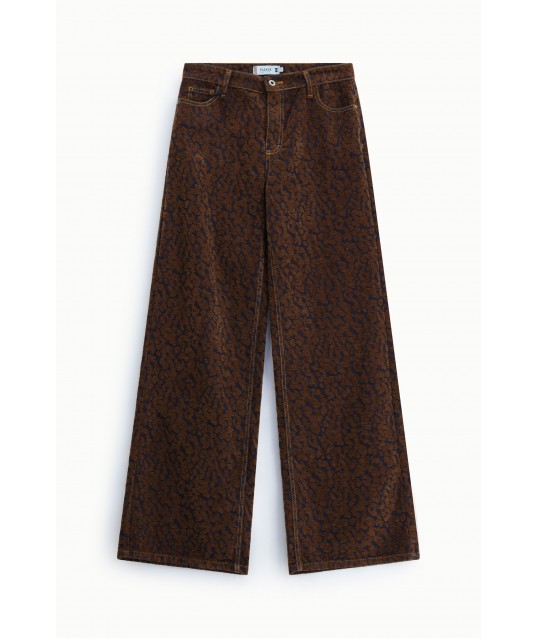Pantaloni Palazzo Stampa Animalier Vita Alta Please