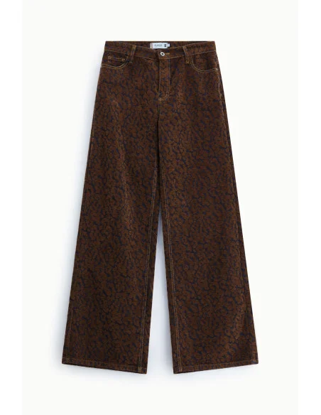 Pantalon palazzo à imprimé animalier, taille haute, Please