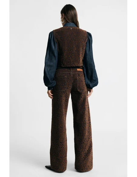 Please High-Waisted Animal Print Palazzo Trousers
