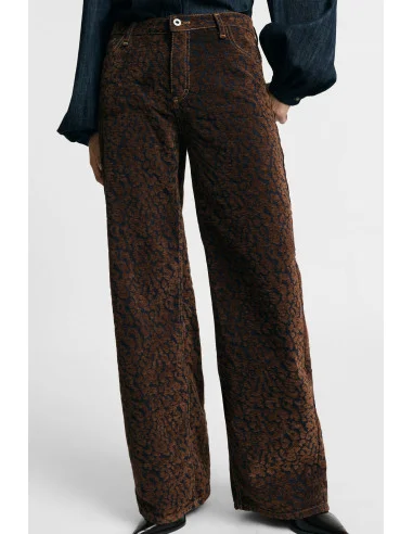Pantaloni Palazzo Stampa Animalier Vita Alta Please