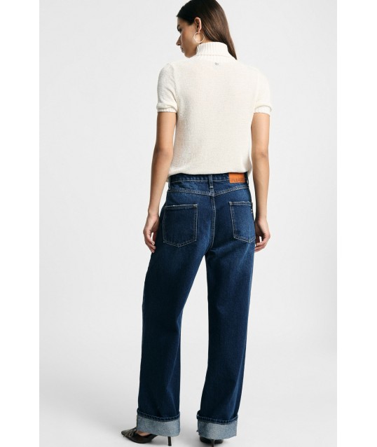Jeans Ampi A Vita Alta Con Fondo Risvoltato Please