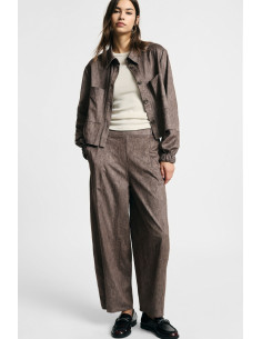 Pantalon palazzo taille haute à pinces, s'il vous plaît