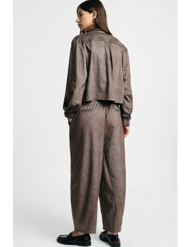 Pantalon palazzo taille haute à pinces, s'il vous plaît