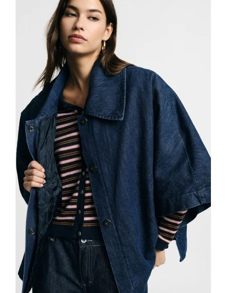 Giacca In Denim Con Maniche Ampie E Bottoni Please