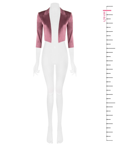 Giacca Spencer Crop Aperta In Raso Con Rever Rinascimento