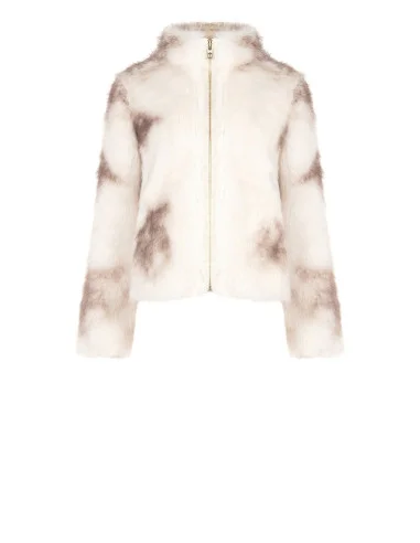 Manteau court en fausse fourrure avec fermeture éclair « Rinascimento »