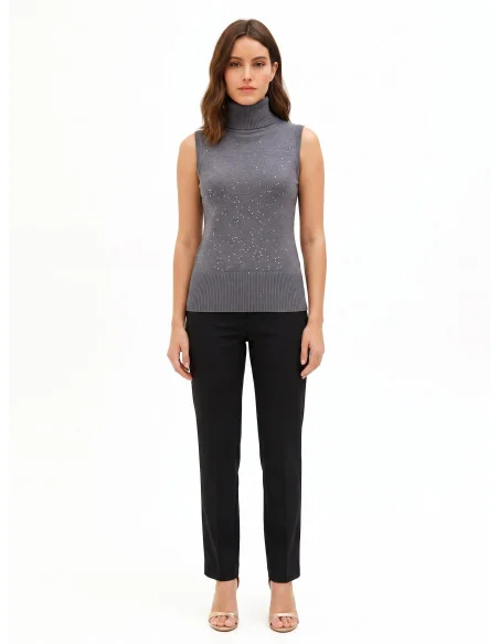 Maglione Leggero Smanicato Con Paillettes Rinascimento