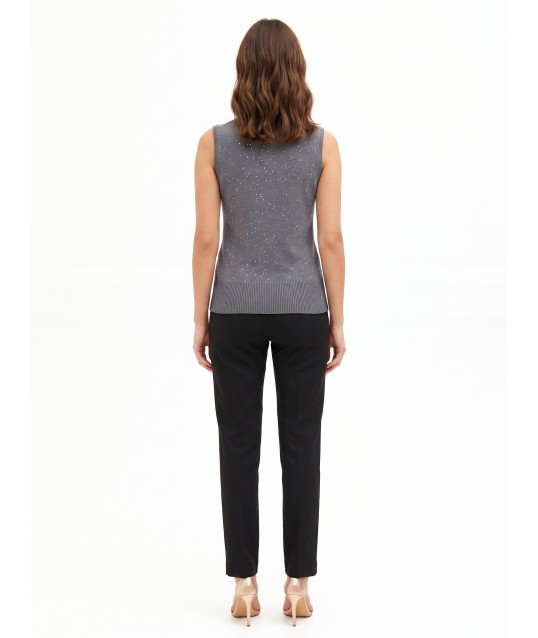 Pull léger sans manches à paillettes « Rinascimento »