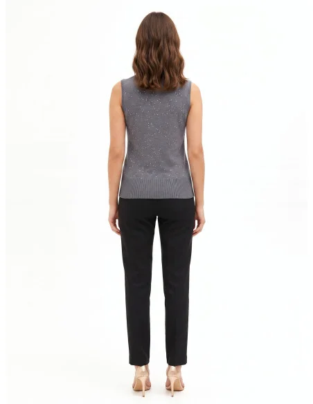 Pull léger sans manches à paillettes « Rinascimento »