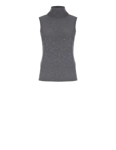 Pull léger sans manches à paillettes « Rinascimento »