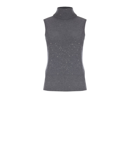 Maglione Leggero Smanicato Con Paillettes Rinascimento