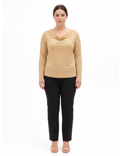 Top Curvy Aderente In Lurex Effetto Glitter Con Scollo Ad Anello Rinascimento Curvy