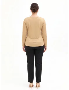 Top Curvy Aderente In Lurex Effetto Glitter Con Scollo Ad Anello Rinascimento Curvy 2
