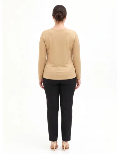 Top Curvy Aderente In Lurex Effetto Glitter Con Scollo Ad Anello Rinascimento Curvy