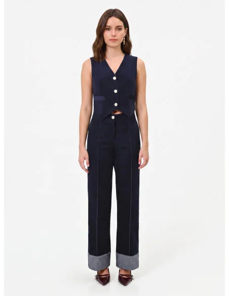 Short Velour Vest Rinascimento