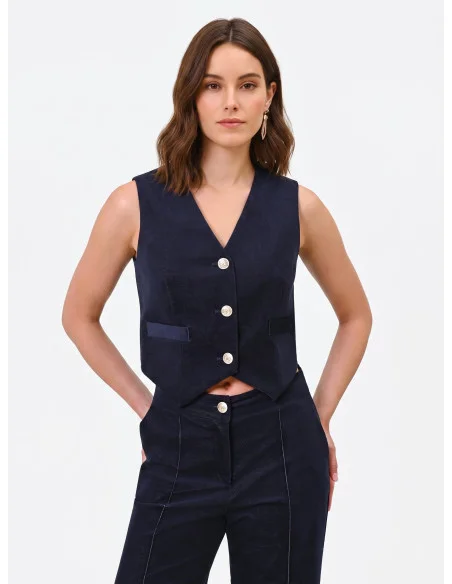 Short Velour Vest Rinascimento