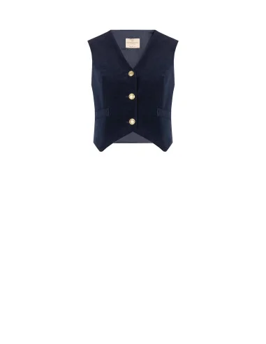 Gilet Corto In Velour Rinascimento