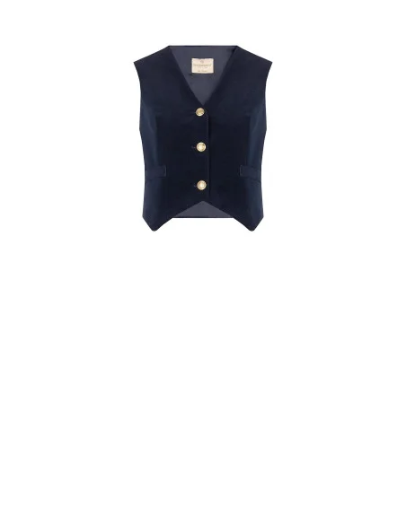 Short Velour Vest Rinascimento