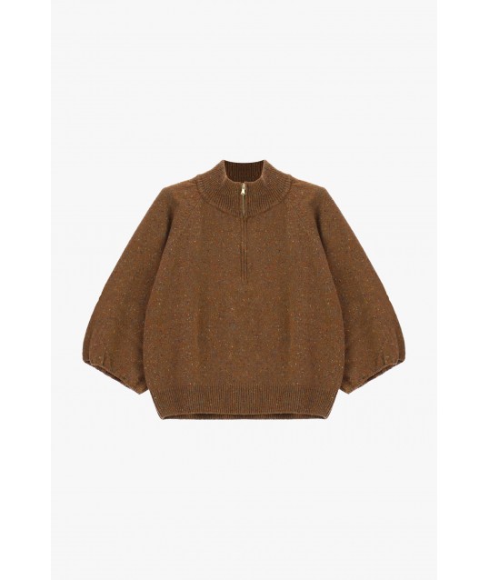 Maglione Con Zip E Maniche A Palloncino Dixie