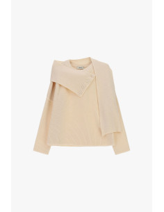 Dixie Crew-Neck Jumper with Button-Up Scarf