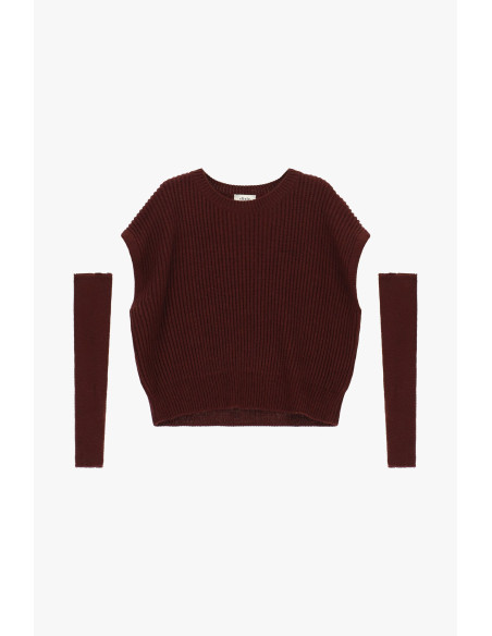 Dixie Ribbed Sleeveless Jumper with Detachable Sleeves