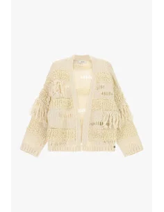 Cardigan Con Lavorazione A Rilievo E Frange Dixie