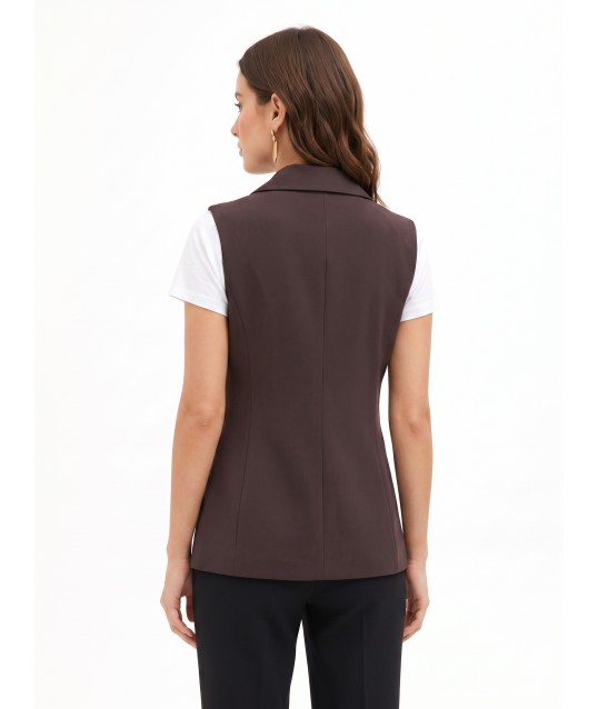 Gilet cintré à double boutonnage en tissu Cadi Rinascimento