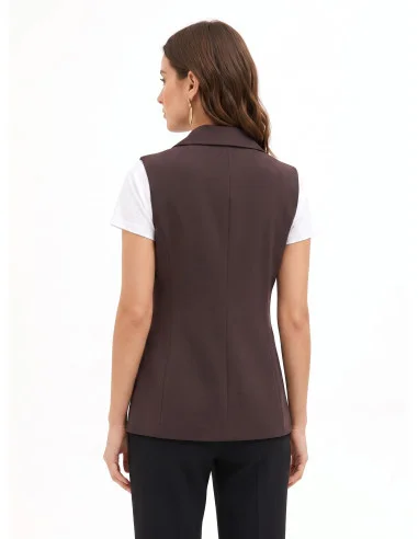 Double-breasted, fitted waist waistcoat in Cadi Rinascimento fabric
