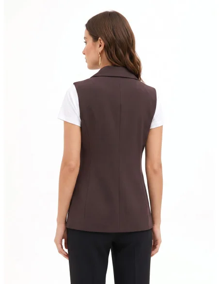 Gilet cintré à double boutonnage en tissu Cadi Rinascimento