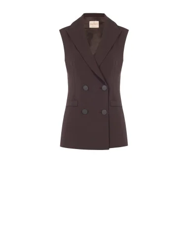 Double-breasted, fitted waist waistcoat in Cadi Rinascimento fabric