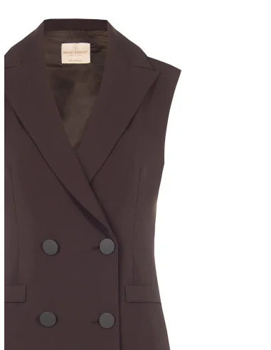 Gilet cintré à double boutonnage en tissu Cadi Rinascimento