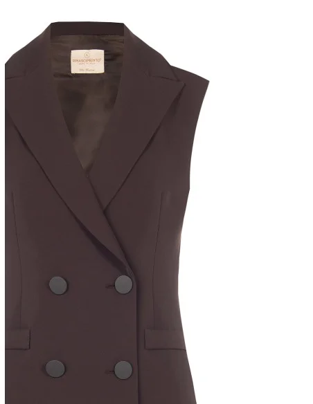 Double-breasted, fitted waist waistcoat in Cadi Rinascimento fabric
