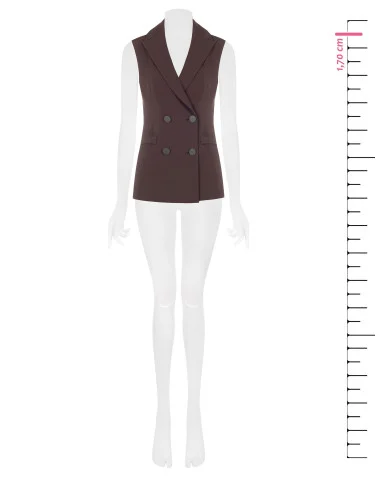Double-breasted, fitted waist waistcoat in Cadi Rinascimento fabric