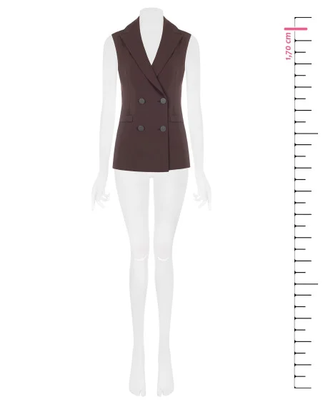 Double-breasted, fitted waist waistcoat in Cadi Rinascimento fabric