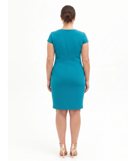 Abito Curvy A Tubino In Scuba Crepe Con Scollo A V Arricciato Su Un Lato Rinascimento Curvy
