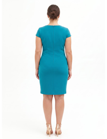 Abito Curvy A Tubino In Scuba Crepe Con Scollo A V Arricciato Su Un Lato Rinascimento Curvy
