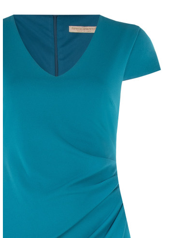 Abito Curvy A Tubino In Scuba Crepe Con Scollo A V Arricciato Su Un Lato Rinascimento Curvy