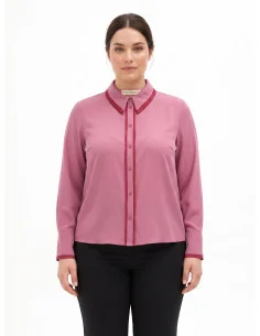 Camicia Curvy In Raso Opaco Con Dettagli A Contrasto Rinascimento Curvy