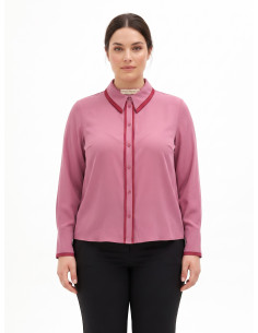 Chemise Curvy en satin mat avec détails contrastés – Rinascimento Curvy