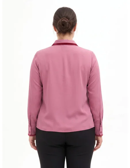 Camicia Curvy In Raso Opaco Con Dettagli A Contrasto Rinascimento Curvy