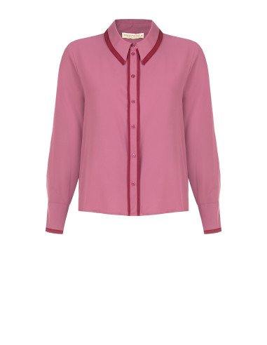 Camicia Curvy In Raso Opaco Con Dettagli A Contrasto Rinascimento Curvy